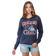 Ultra Game Women's NFL Official Distressed Graphic Super Soft Hoodie Pullover Sweatshirt | Chicago Bears
