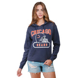 Ultra Game Women's NFL Official Distressed Graphic Super Soft Hoodie Pullover Sweatshirt | Chicago Bears
