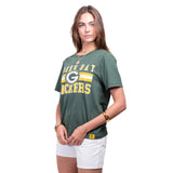 Ultra Game Women's NFL Official Distressed Graphics Super Soft Crew Neck T-Shirt | Green Bay Packers