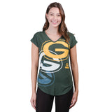 Ultra Game Women’s NFL Official Super Soft Modal Vintage V-Neck T-Shirt | Green Bay Packers