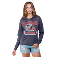 Ultra Game Women's NFL Official Distressed Graphic Super Soft Hoodie Pullover Sweatshirt | New England Patriots