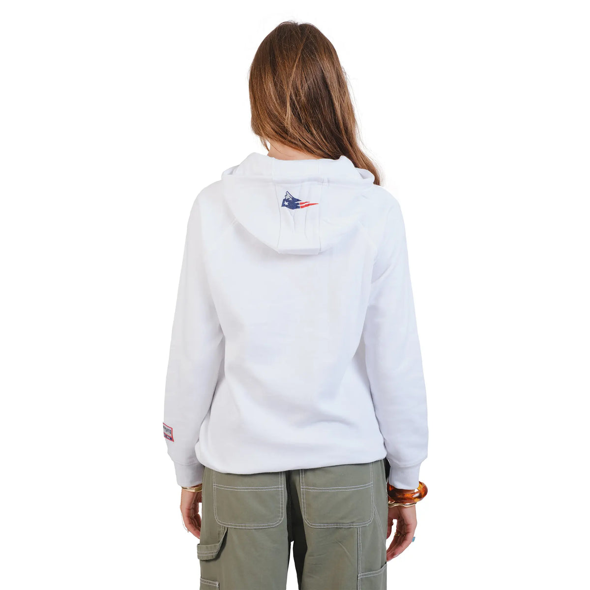 Ultra Game Women's NFL Official Super Soft Tie Neck Hoodie Sweatshirt | New England Patriots