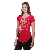 Ultra Game Women’s NFL Official Super Soft Modal Vintage V-Neck T-Shirt | San Francisco 49ers