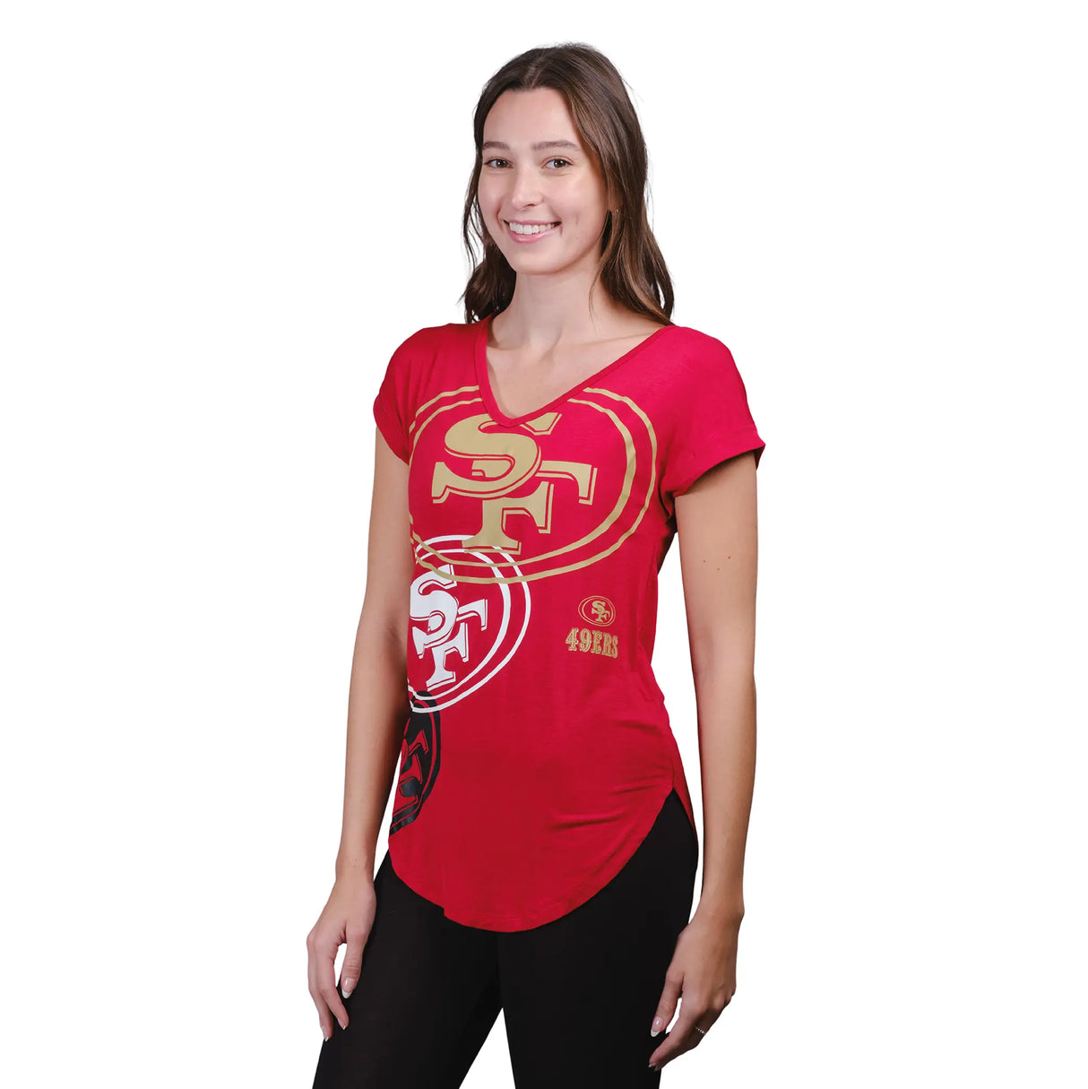 Ultra Game Women’s NFL Official Super Soft Modal Vintage V-Neck T-Shirt