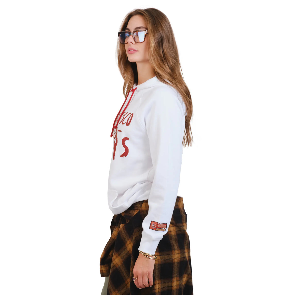 Ultra Game Women's NFL Official Super Soft Tie Neck Hoodie Sweatshirt | San Francisco 49ers
