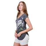 Ultra Game Women’s NFL Official Super Soft Modal Vintage V-Neck T-Shirt | Seattle Seahawks