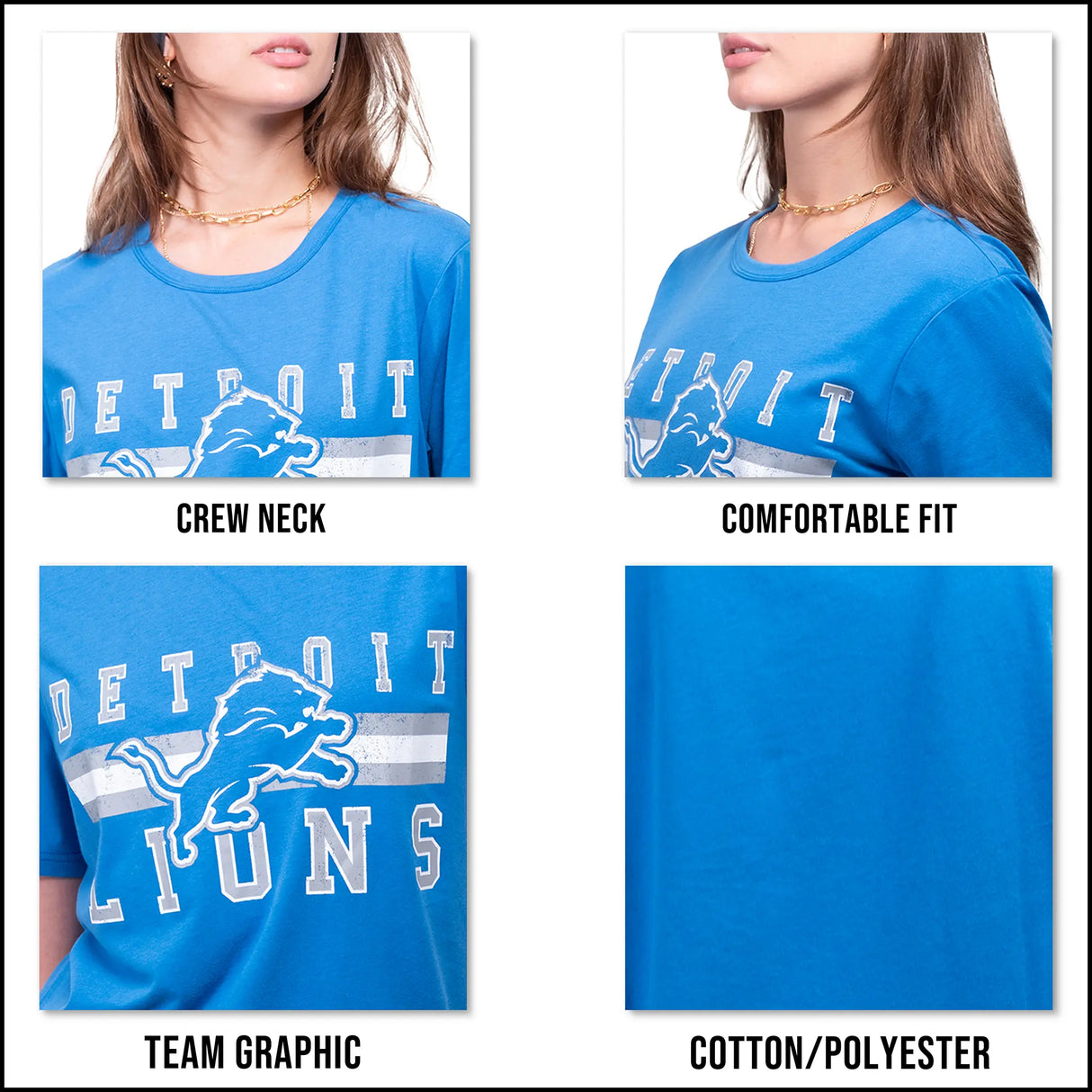 Ultra Game Women's NFL Official Distressed Graphics Super Soft Crew Neck T-Shirt