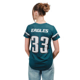 Ultra Game Women's NFL Official Soft Mesh Varsity Stripe T-Shirt | Philadelphia Eagles
