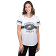 Ultra Game Women's NFL Official Soft Mesh Varsity Stripe T-Shirt | Philadelphia Eagles
