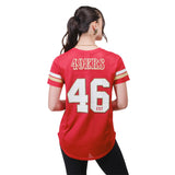 Ultra Game Women's NFL Official Soft Mesh Varsity Stripe T-Shirt | San Francisco 49ers