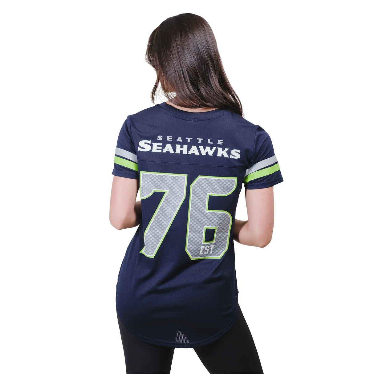 Ultra Game Women's NFL Official Soft Mesh Varsity Stripe T-Shirt