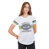 Ultra Game Women's NFL Official Soft Mesh Varsity Stripe T-Shirt