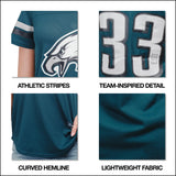 Ultra Game Women's NFL Official Soft Mesh Varsity Stripe T-Shirt | Philadelphia Eagles