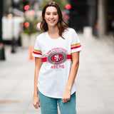 Ultra Game Women's NFL Official Soft Mesh Varsity Stripe T-Shirt | Seattle Seahawks