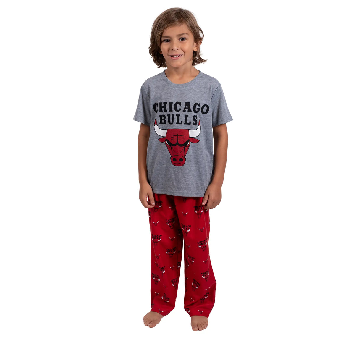 Ultra Game Youth NBA Official 2-Piece PJs Lounge Pants & Tee Set | Chicago Bulls