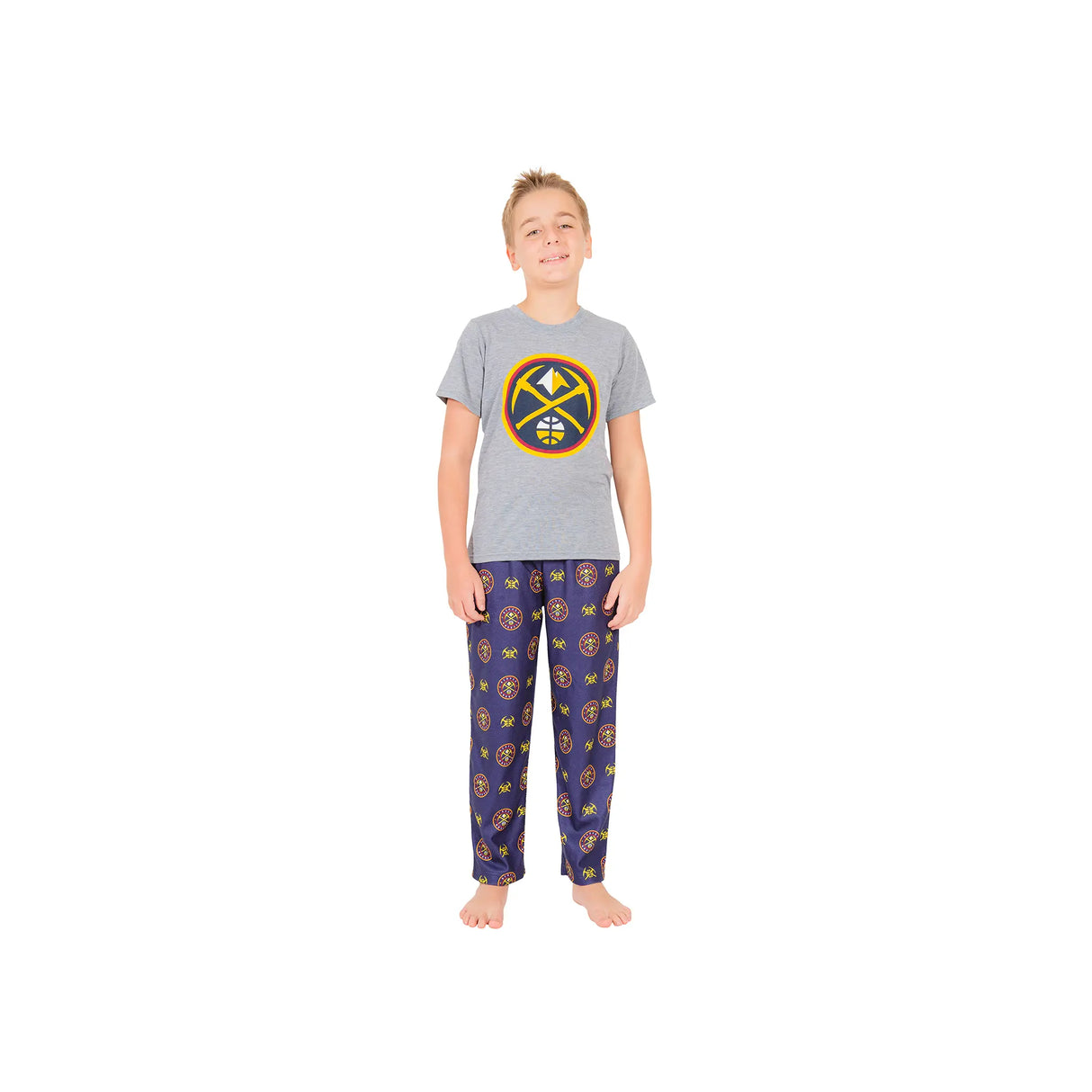 Ultra Game Youth NBA Official 2-Piece PJs Lounge Pants & Tee Set | Denver Nuggets