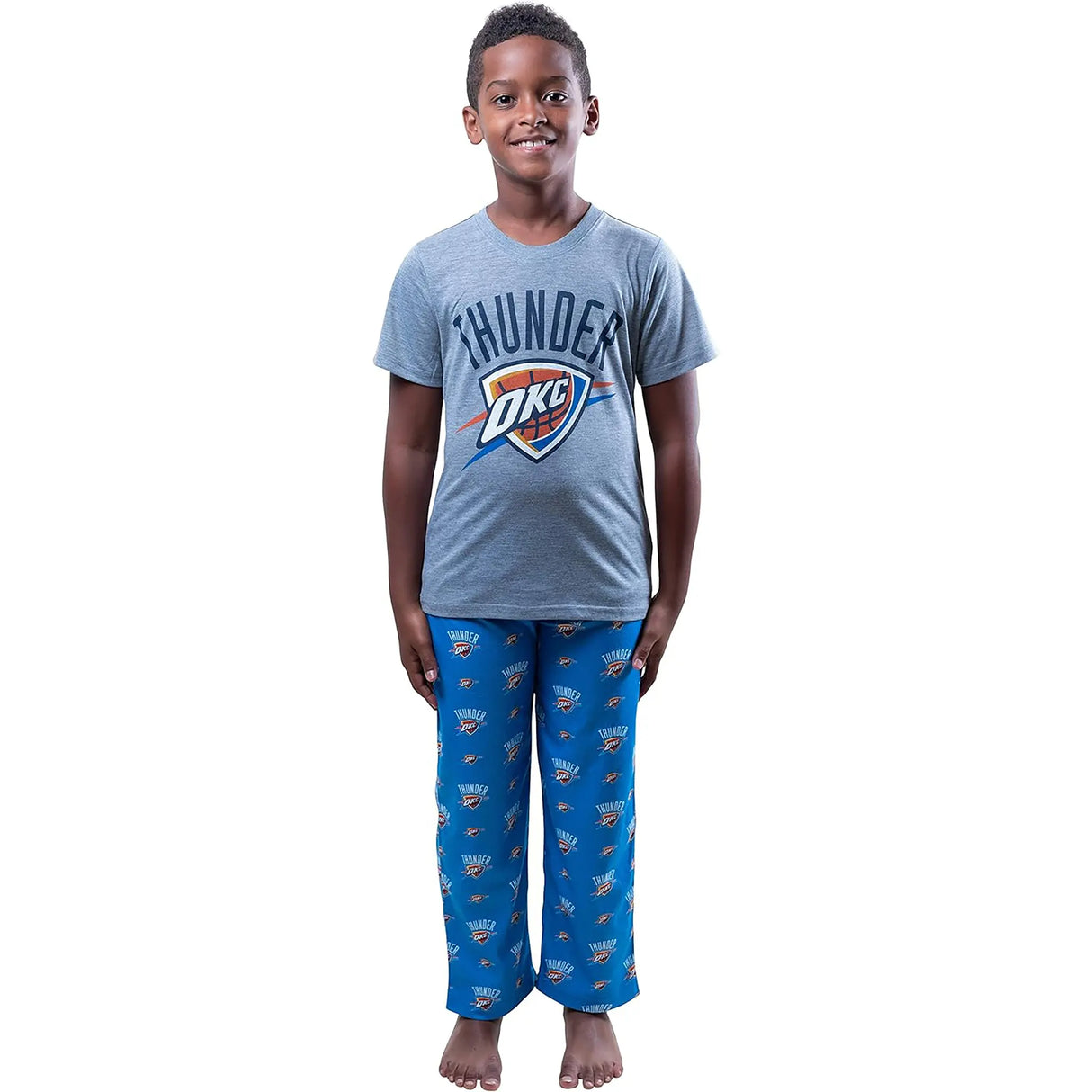 Ultra Game Youth NBA Official 2-Piece PJs Lounge Pants & Tee Set | Oklahoma City Thunder