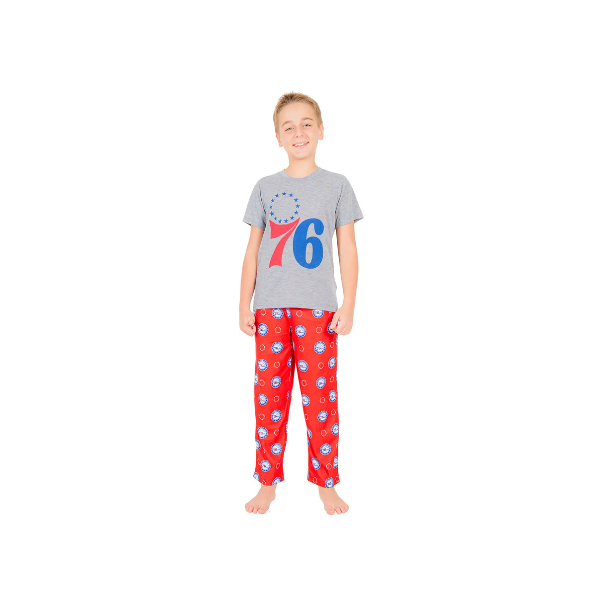 Ultra Game Youth NBA Official 2-Piece PJs Lounge Pants & Tee Set | Philadelphia 76ers