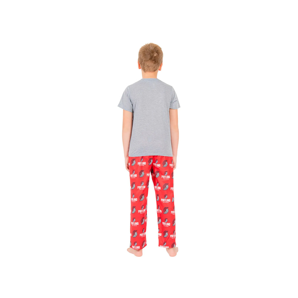 Ultra Game Youth NBA Official 2-Piece PJs Lounge Pants & Tee Set | Portland Trail Blazers