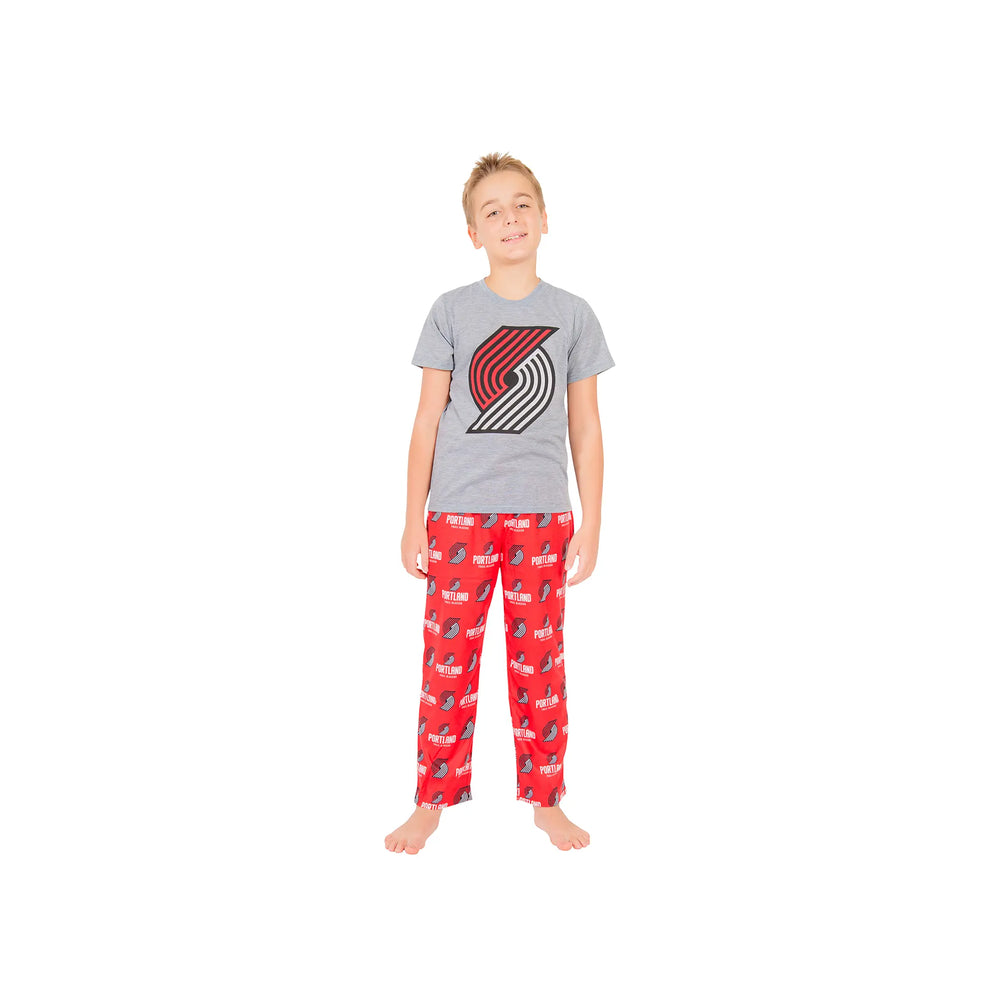 Ultra Game Youth NBA Official 2-Piece PJs Lounge Pants & Tee Set | Portland Trail Blazers