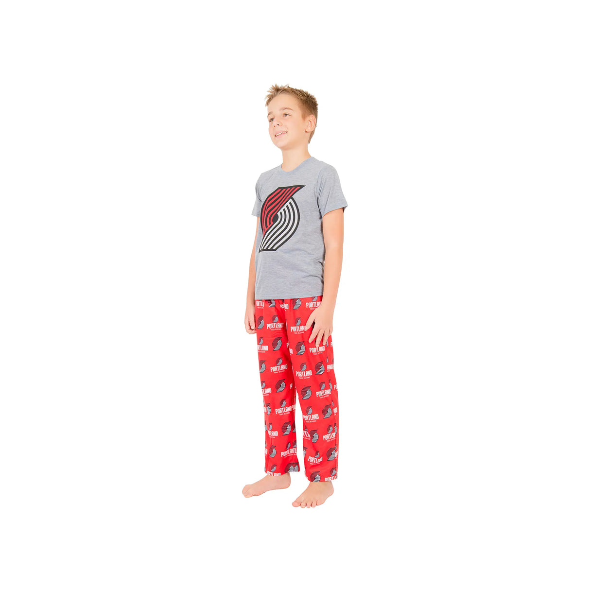 Ultra Game Youth NBA Official 2-Piece PJs Lounge Pants & Tee Set | Portland Trail Blazers