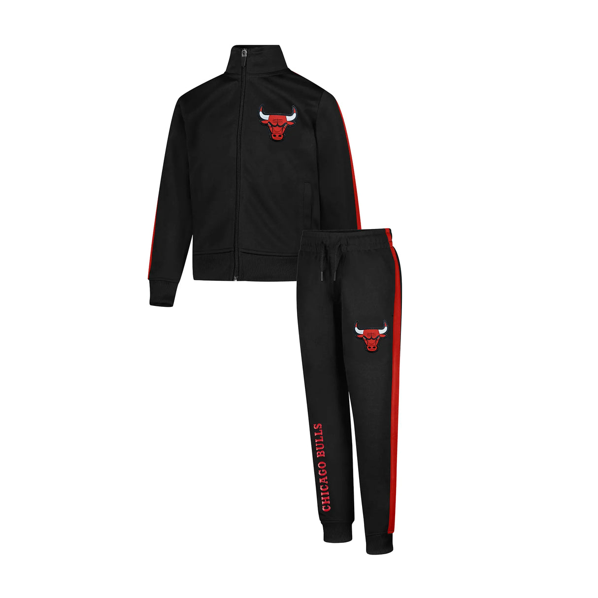 Ultra Game Youth NBA Official Super Soft Full Zip Active Track Jacket and Pants Set | Chicago Bulls