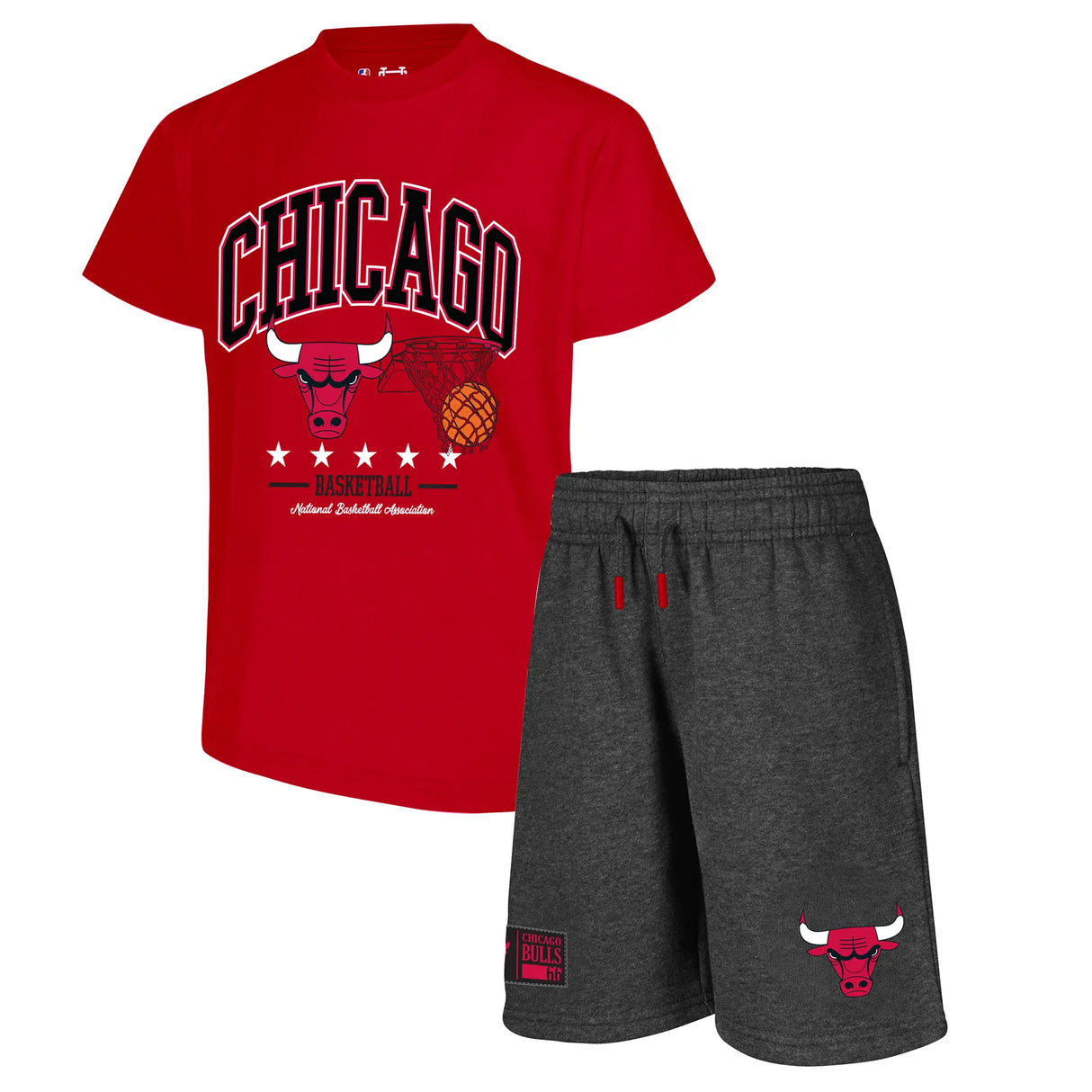 Ultra Game Boys NBA Official Super Soft T-Shirt & Basketball Shorts Set | Chicago Bulls