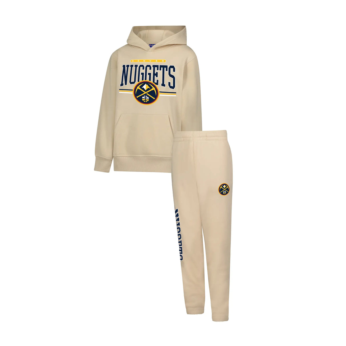 Ultra Game Youth NBA Official Super Soft Hoodie Sweatshirt and Sweatpants Joggers Set | Denver Nuggets