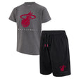 Ultra Game Boys NBA Official Super Soft T-Shirt & Basketball Shorts Set | Miami Heat