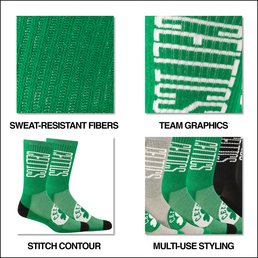 Ultra Game Boys NBA Official Athletic Cushioned Vertical Attack Team Crew Socks - 3 Pack | Los Angeles Lakers
