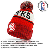 Ultra Game Youth NBA Official Super Soft Winter Beanie Knit Hat With Extra Warm Touch Screen Gloves | Atlanta Hawks