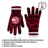 Ultra Game Youth NBA Official Super Soft Winter Beanie Knit Hat With Extra Warm Touch Screen Gloves | Atlanta Hawks