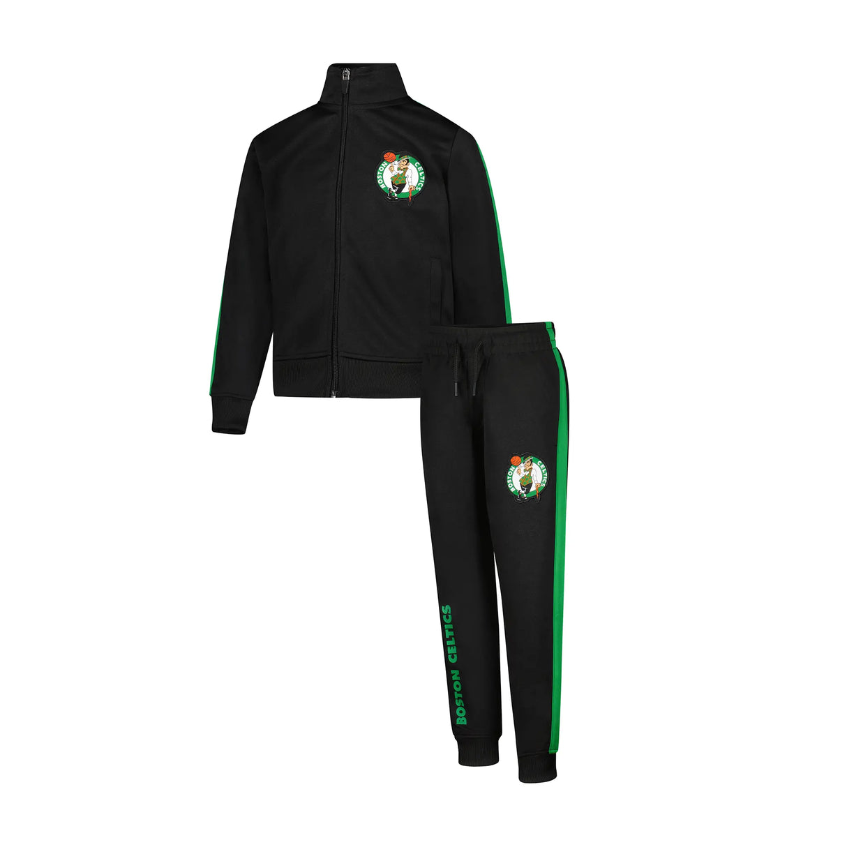 Ultra Game Youth NBA Official Super Soft Full Zip Active Track Jacket and Pants Set | Boston Celtics