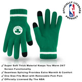 Ultra Game Youth NBA Official Super Soft Winter Beanie Knit Hat With Extra Warm Touch Screen Gloves | Boston Celtics