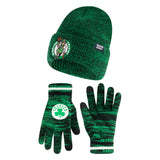 Ultra Game Youth NBA Official Super Soft Winter Beanie Knit Hat With Extra Warm Touch Screen Gloves | Boston Celtics