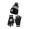 Ultra Game Youth NBA Official Super Soft Winter Beanie Knit Hat With Extra Warm Touch Screen Gloves | Brooklyn Nets