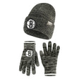 Ultra Game Youth NBA Official Super Soft Winter Beanie Knit Hat With Extra Warm Touch Screen Gloves | Brooklyn Nets