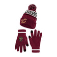 Ultra Game Youth NBA Official Super Soft Winter Beanie Knit Hat With Extra Warm Touch Screen Gloves | Cleveland Cavaliers