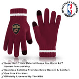 Ultra Game Youth NBA Official Super Soft Winter Beanie Knit Hat With Extra Warm Touch Screen Gloves | Cleveland Cavaliers