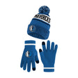 Ultra Game Youth NBA Official Super Soft Winter Beanie Knit Hat With Extra Warm Touch Screen Gloves | Dallas Mavericks
