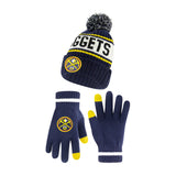 Ultra Game Youth NBA Official Super Soft Winter Beanie Knit Hat With Extra Warm Touch Screen Gloves | Denver Nuggets