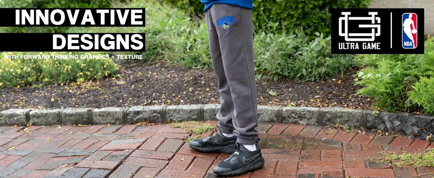 ultra game youth boys nba official heather charcoal soft fleece active jogger sweatpants youth pants banner 1