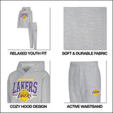 Ultra Game Youth NBA Official Super Soft Hoodie Sweatshirt and Sweatpants Joggers Set | Los Angeles Lakers