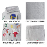 Ultra Game Youth NBA Official Multi-Team Super Soft Hoodie Sweatshirt & Joggers Sweatpants Set | Multi-Team