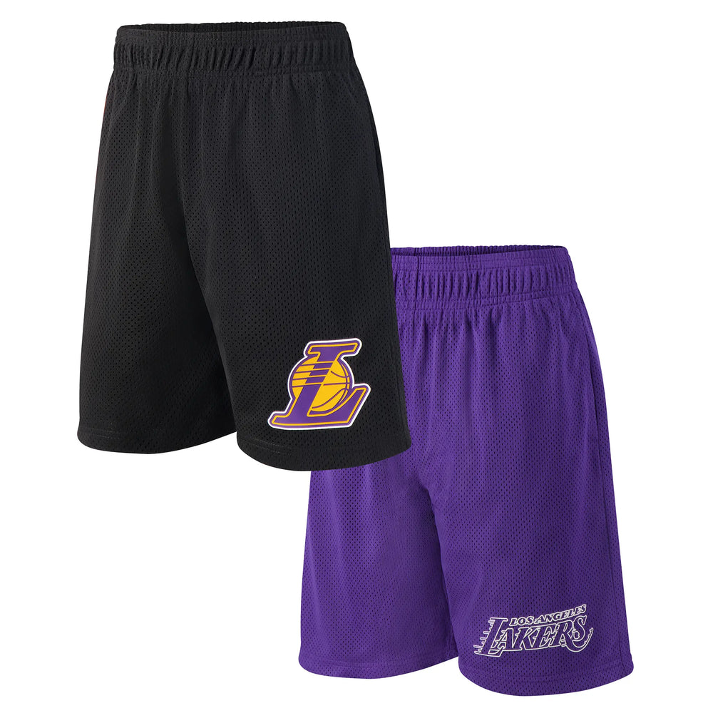 Ultra Game Youth NBA Official Super Soft 2 Pack Basketball Shorts Set | Los Angeles Lakers
