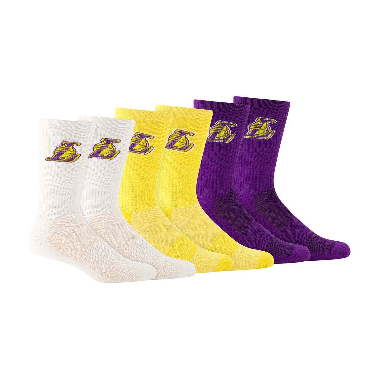 Ultra Game Boys NBA Official Athletic Cushioned Core Logo Team Crew Socks | Los Angeles Lakers
