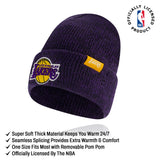 Ultra Game Youth NBA Official Super Soft Winter Beanie Knit Hat With Extra Warm Touch Screen Gloves | Los Angeles Lakers
