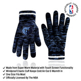 Ultra Game Youth NBA Official Super Soft Winter Beanie Knit Hat With Extra Warm Touch Screen Gloves | Memphis Grizzlies