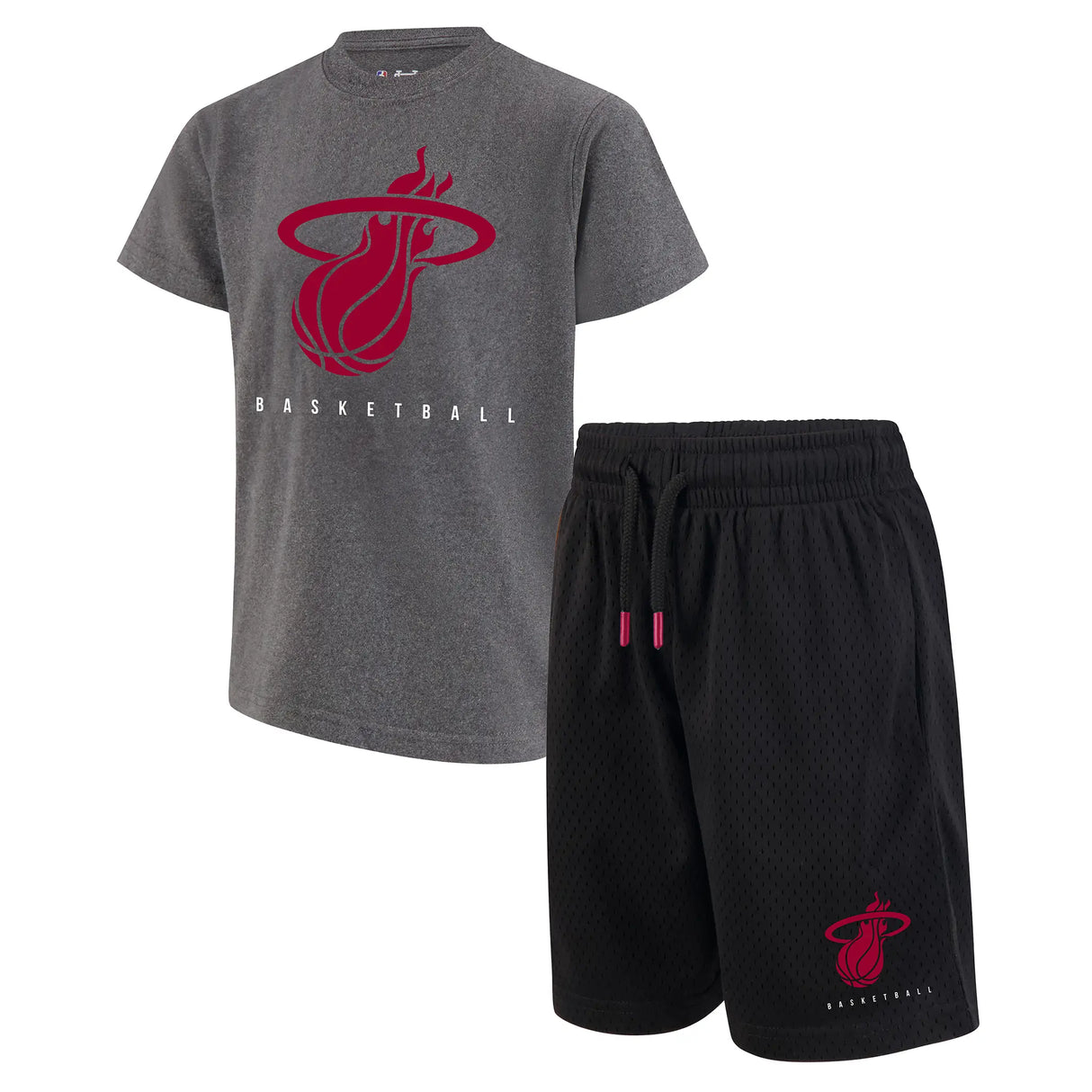 Ultra Game Boys NBA Official Super Soft T-Shirt & Basketball Shorts Set | Miami Heat