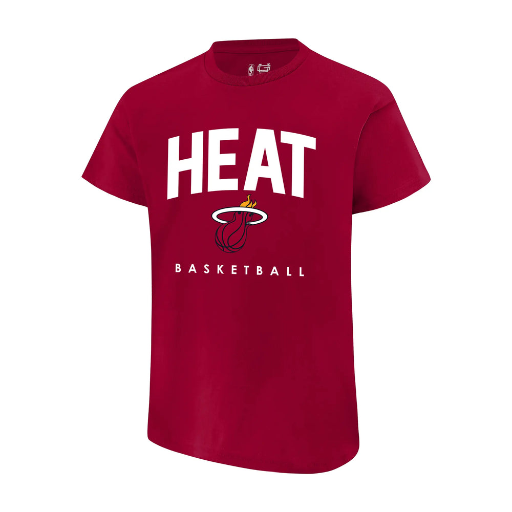 Ultra Game Youth NBA Official Arched Plexi Short Sleeve T-Shirt | Miami Heat